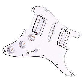 White Loaded Pickguard 3Ply 11Hole HSH Humbuckers Pickup For Fender