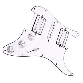 Loaded Prewired Electric Guitar Pickguard Pickups 11 Hole HSH White