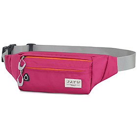 Túi thể thao đeo thắt lưng được làm bằng vải nylon chống xé, nhẹ và chống nước-Màu Hoa hồng đỏ