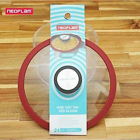 Nắp vung kính nồi, chảo Neoflam, sản xuất từ thủy tinh cường lực, viền silicone nguyên chất, chịu nhiệt -40 đến 280°C