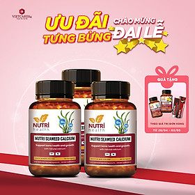Bộ 3 Hộp Viên Uống Canxi hữu cơ nhập khẩu chính hãng Nutri Seaweed Calcium 60 viên
