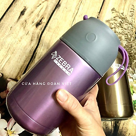 Mua Bình ủ cháo Zebra Thái Lan Cao Cấp 450ml - Inox 304 Độ An Toàn Cao