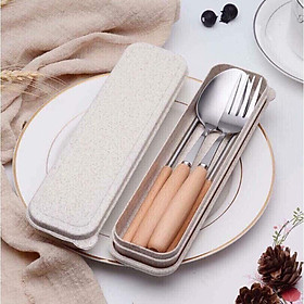Mua Bộ thìa đũa lúa mạch cán gỗ kèm hộp đựng