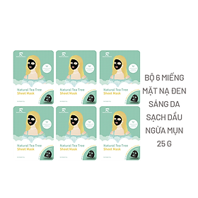 Bộ 6 miếng Mặt nạ đen sáng da sạch dầu ngừa mụn ROBERTA BIO BALANCE 25g