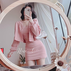 Sét bộ 3 món áo khoác áo 2s và chân váy siêu cute