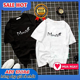 Áo thun nam nữ tay lỡ form rộng chữ kiễu dơi Monster vải dày mịn unisex độc đẹp giá rẻ