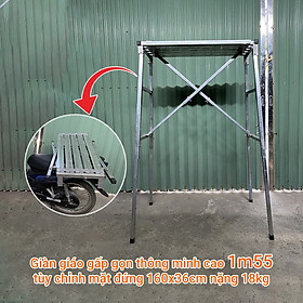 Mua Giàn giáo gấp gọn thông minh GT4386 cao 1m55 tùy chỉnh mặt đứng 160x36cm nặng 18kg chắc chắn