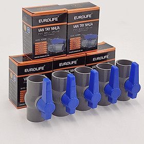 Bộ 5 van PVC siêu nhẹ dùng cho ống nước 34mm Eurolife EL-VD34 (Xám xanh)