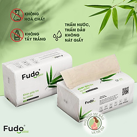 Khăn giấy tre Fudo - Combo 4 Gói Giấy Ăn: 100% bột tre, không tạo mùi, không tẩy trắng, siêu mềm, siêu mịn, siêu dai