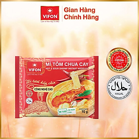 Thùng 30 Gói Mì Tươi VIFON vị Tôm Chua Cay (70gr/Gói)