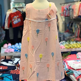 Váy thô in quả bóng, thêu hoa sát nách, size đại
