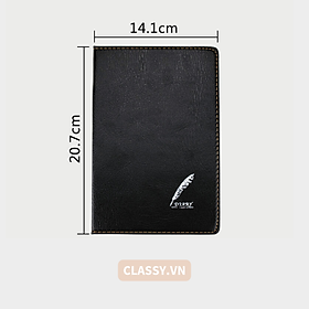 Sổ bìa da đen nhiều kích thước Classy Notebook ghi chép cuộc họp, lập kế hoạch kinh doanh- 224 trang bìa tối giản- PK1834