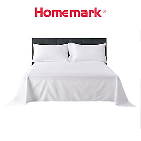 Hình ảnh Ga trải giường khách sạn HANVICO by Homemark chất liệu cotton cao cấp dày dặn màu trắng chuẩn 5 sao
