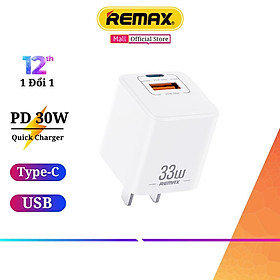 Mua Củ sạc nhanh 33w Remax U26 thiết kế 2 cổng sạc nhanh PD 33w và QC4.0 30w sạc đầy 60% pin trong 30 phút - Hàng Chính Hãng