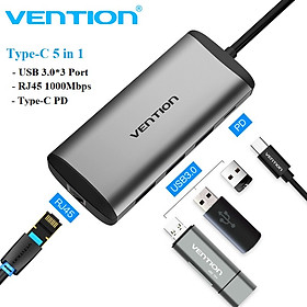 Cáp chuyển đổi Type-C sang Lan + 3 cổng USB 3.0 hàng chính hãng Vention