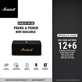 [NEW ARRIVAL] Loa Bluetooth Marshall Emberton III Portable - Hàng chính hãng