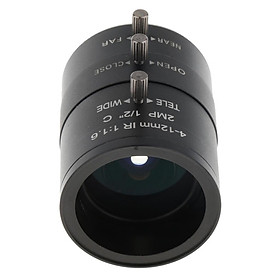 4mm-12mm 1/2" F1.6 Manual Iris  Lens C Mount for Security CCTV Camera