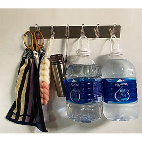 Mua Combo 2 thanh móc dán tường 6 móc cao cấp treo quần áo  đồ nặng