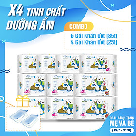 ( Combo 6 + 4) Khăn ướt làm sạch tinh khiết dành cho bé Oma&Baby với công thức Chlorhexidine Digluconate kháng khuẩn an toàn, dịu nhẹ trong khăn (…