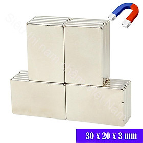 Nam châm hình chữ nhật 30x20x3mm, nam châm vĩnh cửu siêu hít - Nam châm siêu cường