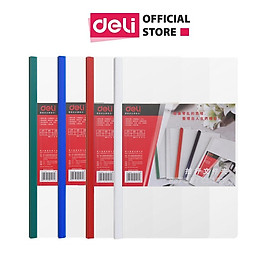 Kẹp Tài Liệu A4 15mm Deli - File Rút Gáy Trong Suốt, Giữ Giấy Tờ Chắc Chắn