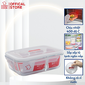 Mua Hộp Thủy Tinh Chia 3 Ngăn COBACOOK Đựng Cơm Đựng Thực Phẩm Chịu Nhiệt 1040ML - CBHL1040