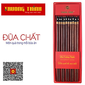 Mua Đũa Gỗ Cẩm Lai Đầu Gắn Ngọc Chấm Bi Màu Vàng Đen Trường Thịnh/ Hộp Màu Đỏ/ 10 Đôi Tròn.