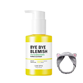 Gel Rửa Mặt Sủi Bọt Làm Sạch Sâu & Dưỡng Trắng Da Some By Mi Bye Bye Blemish Vita Tox Brightening Bubble Cleanser 120g+ Tặng Kèm 1 Băng Đô Tai Mèo (Màu Ngẫu Nhiên)