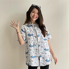 ÁO SƠ MI TRẮNG HOẠ TIẾT SIÊU ĐẸP , ĐỘC LẠ DÀNH CHO BẠN NỮ THỜI TRANG NEMO36 STORE