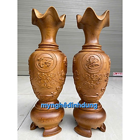 Cặp lộc bình phong thủy hút tài lộc bằng gỗ bách xanh thơm nức cao 30cm 