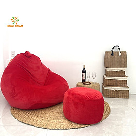 Mua Ghế Lười I-Relax Nhung Màu Đỏ Home Dream