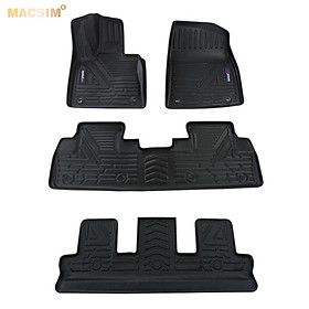 Thảm lót sàn xe ô tô Lexus RX450 HL 7 chỗ 2015 - nay Nhãn hiệu Macsim chất liệu nhựa TPE cao cấp màu đen