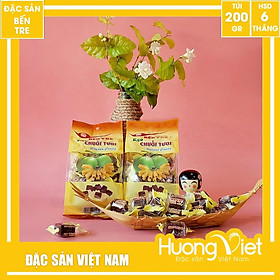 Đặc Sản Bến Tre - Combo 2 Bịch Kẹo Chuối Tươi Bến Tre, Kéo Chuối Miền Tây Túi 200G