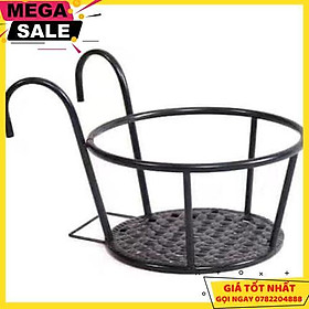 Mua Giỏ Treo Chậu Hoa Ban Công Hình Tròn Bằng Sắt Màu Đen Tiện Lợi - Giao Hàng Toàn Quốc