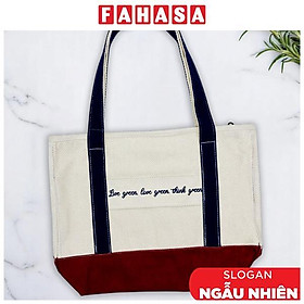 Túi Vải Tote Thêu Chữ - Size M - Saigon ZeroWaste - Mẫu 4 (Slogan Ngẫu Nhiên)