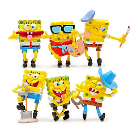 Bộ 06 Mô Hình Chú Bọt Biển Tinh Nghịch - Mô Hình Spongbob