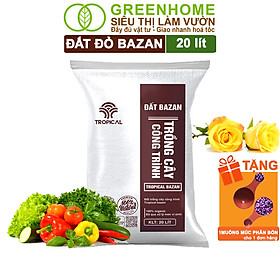 Mua Đất Đỏ Bazan Greenhome  Bao 20 Lít (12kg)  Đất Trồng Cây  Bổ Sung Phân Hữu Cơ  Vi Sinh Trồng Hoa Hồng  Kiểng Lá  Rau