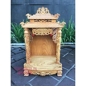 Mua Bàn thờ thần tài ông địa ngang 60cm gỗ gõ đỏ BTGN60