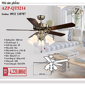 Mua AZP - ĐÈN QUẠT TRẦN / ĐÈN TRANG TRÍ / ĐÈN PHÒNG KHÁCH / PHÒNG NGỦ AZP-QT5214 phong cách đương đại  hàng nhập khẩu AZP