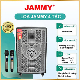 Mua Loa kéo 4 tấc Jammy F1548K LƯỚI CÁ HEO - _Kích thước: 450 (W) x 400 (D) x 750 (H)mm _Công suất: 600Watts- Hàng chính Hãng