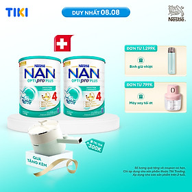 Bộ 2 lon Sữa bột NAN OPTIPRO PLUS 4 Nestle Bé 2-6 tuổi 1500g/lon Giúp tiêu hóa tốt - Nồi đa năng