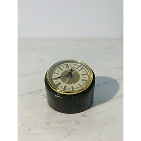 Mua Đồng hồ để bàn đá tự nhiên DH05 tròn nhỏ màu Đen tia chớp