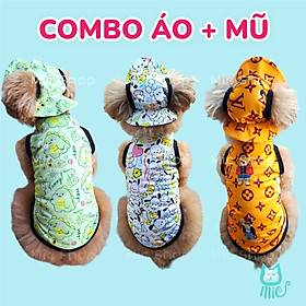 Set áo kèm mũ cho thú cưng 1kg-15kg