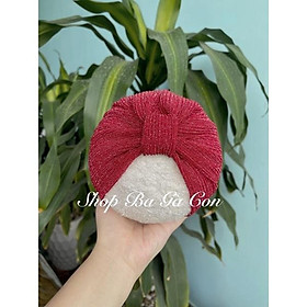 Mũ turban cho bé ( đỏ đô ) shop ba gà con