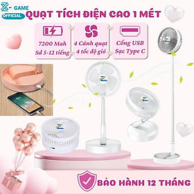 Mua Quạt Tích Điện Gấp Gọn Kéo Dài Thông Minh Quạt Phun Sương Mini Để Bàn Kiêm Sạc Dự Phòng  Siêu Yên Tĩnh Pin Trâu 7200mAh - Hàng chính hãng