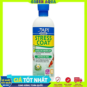 API - Pond Stress Coat (Chai 473 ml) | Giảm Stress, khử Clo cho hồ cá Koi thủy sinh