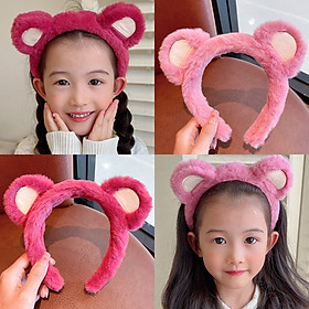 Băng Đô Cái Tóc Hình Gấu Lông Nhung Siêu Dễ Thương