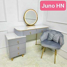 Mua Bàn trang điểm HN Juno Sofa bọc nhung mặt kính gương led cảm ứng