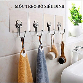 Combo 5 Móc Dán Tường Inox 304 – Siêu Dính Trên Gạch Ốp, Chịu Lực Tốt, Treo Đồ Chắc Chắn Không Khoan Tường