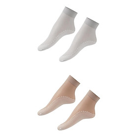 20 Pairs Nylon Silk Summer Socks Lace Comfy Cotton Bottom Non-Slip Socks